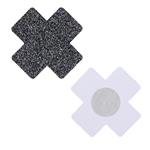 Zwarte glitter kruis tepelstickers AS-N-48