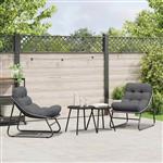 vidaXL Tuinmeubelen 2 pcs Zwart 60,5 x 81 x 71 cm Gepoedercoat staal