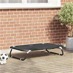 vidaXL Hondenbed Zwart 90 x 55 x 18 cm Staal