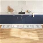 vidaXL Keuken Vloerkleed Wit 300 x 60 cm Fluweel