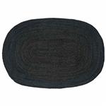 vidaXL Vloerkleden Ovaal Zwart 100 x 152 cm Jute