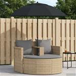 vidaXL Tuinbank met kussen 8 pcs Beige en Licht Grijs poly rattan