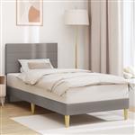 vidaXL Bedframe met hoofdeinde Taupe 90 x 190 cm Stof