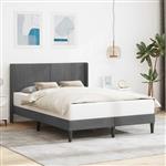 vidaXL Bedframe met hoofdeinde Donkergrijs 140 x 190 cm Fluweel