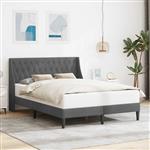 vidaXL Bedframe met hoofdeinde Donkergrijs 140 x 200 cm Fluweel