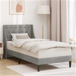 vidaXL Bedframe met hoofdeinde Lichtgrijs 90 x 200 cm Fluweel