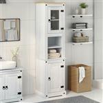 vidaXL Badkamerkast met plank Wit 50 x 40 x 185 cm Massief grenenhout