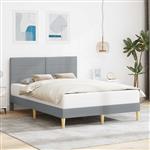 vidaXL Bedframe met hoofdeinde Lichtgrijs 140 x 190 cm Stof