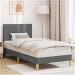 vidaXL Bedframe met hoofdeinde Donkergrijs 90 x 190 cm Stof