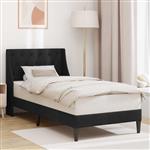 vidaXL Bedframe met hoofdeinde Zwart 90 x 200 cm Fluweel