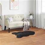 vidaXL Nep Schapenvacht Tapijt Tafalla Zwart 60 x 90 cm Polyester