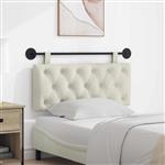 vidaXL Hangend hoofdbord Met LED-verlichting Crèmekleurig Fluweel
