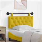 vidaXL Hangend hoofdbord Met LED-verlichting Geel Fluweel
