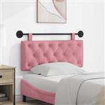 vidaXL Hangend hoofdbord Met LED-verlichting Roze Fluweel