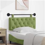 vidaXL Hangend hoofdbord Met LED-verlichting Lichtgroen Fluweel
