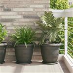 vidaXL Ronde Bloempot 6 pcs Zwart Ø 26 x 21.5 cm Kunststof