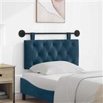 vidaXL Hangend hoofdbord Met LED-verlichting Blauw Fluweel