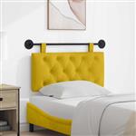 vidaXL Hangend hoofdbord Met LED-verlichting Geel Fluweel