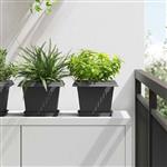 vidaXL Vierkante Bloempot 24 pcs Zwart 23 x 23 x 17,5 cm Kunststof