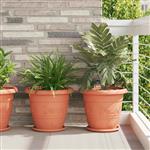 vidaXL Ronde Bloempot 6 pcs Baksteenrood Ø 26 x 21.5 cm Kunststof