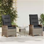 vidaXL Verstelbare tuinstoel Grijs en Donkergrijs 64 x 57,5 x 112 cm