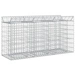 vidaXL Gabion Verhoogd Bed Zilver 150 x 50 x 80 cm