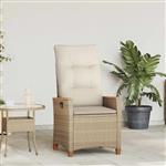 vidaXL Verstelbare tuinstoel Beige en Crème 64 x 57,5 x 112 cm