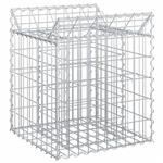 vidaXL Gabion Verhoogd Bed Zilver 50 x 50 x 60 cm Gegalvaniseerd staal