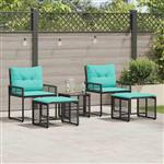 vidaXL Buitenmeubelset met kussen staal