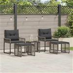 vidaXL Buitenmeubelset met kussen 5 pcs Grijs