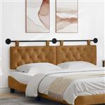 vidaXL Hangend hoofdbord Met LED-verlichting Bruin Fluweel
