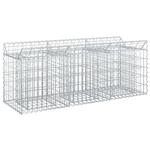 vidaXL Gabion Verhoogd Bed Zilver 150 x 50 x 60 cm