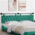 vidaXL Hangend hoofdbord Met LED-verlichting Turquoise Fluweel