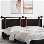 vidaXL Hangend hoofdbord Zwart Antiek PU