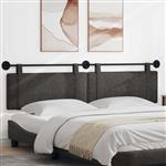 vidaXL Hangend hoofdbord Zwart Antiek PU