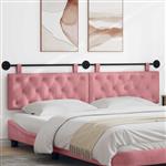 vidaXL Hangend hoofdbord Met LED-verlichting Roze Fluweel
