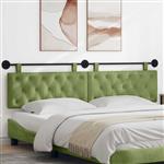 vidaXL Hangend hoofdbord Met LED-verlichting Lichtgroen Fluweel