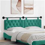 vidaXL Hangend hoofdbord Met LED-verlichting Turquoise Fluweel