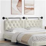 vidaXL Hangend hoofdbord Met LED-verlichting Crèmekleurig Fluweel