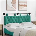 vidaXL Hangend hoofdbord Met LED-verlichting Turquoise Fluweel