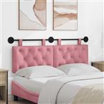 vidaXL Hangend hoofdbord Met LED-verlichting Roze Fluweel