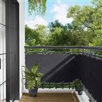 vidaXL Balkon Scherm Zwart 75 x 200 cm PU gecoat oxford alu