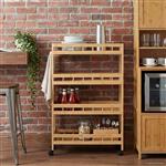 vidaXL Keukentrolley met Wielen Naturel 60 x 18 x 97 cm Bamboe