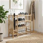 vidaXL Schoenenrek met plank met opslag Naturel 88 x 27 x 80 cm Bamboe