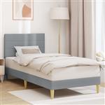 vidaXL Bedframe met hoofdeinde Lichtgrijs 100 x 200 cm Stof