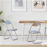 vidaXL Inklapbare stoel 2 pcs Grijs 48 x 43,5 x 81 cm Nep Leer