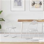 vidaXL Inklapbare stoel 2 pcs Wit en Grijs 48 x 43,5 x 81 cm Nep Leer