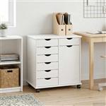 vidaXL Rolling Kast met wiel Wit 63,5 x 39 x 65,5 cm Massief Vurenhout