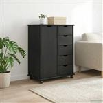 vidaXL Rolling Kast met wiel Grijs 63,5 x 39 x 79 cm Massief Vurenhout