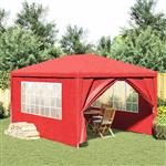 vidaXL Partytent 400 x 300 x 255 cm Rood PE en staal
